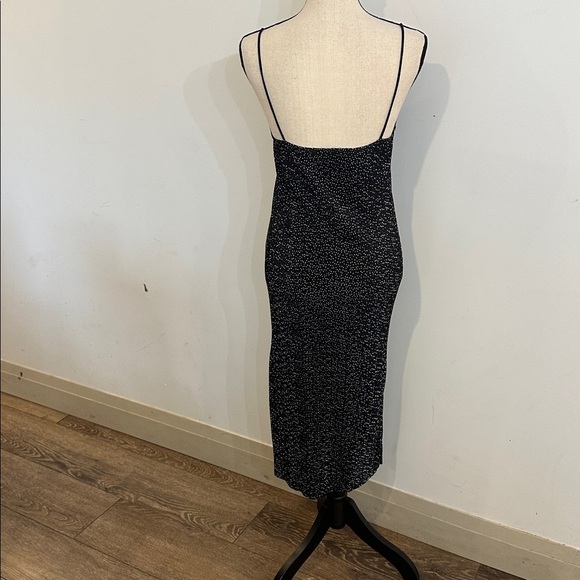 Dynamite Black and White Polka Dot Spaghetti Strap Slip Lace Dress XS - Picture 4 of 6